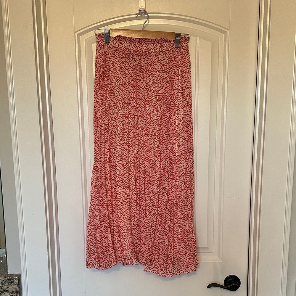 Red polka dot Midi Skirt